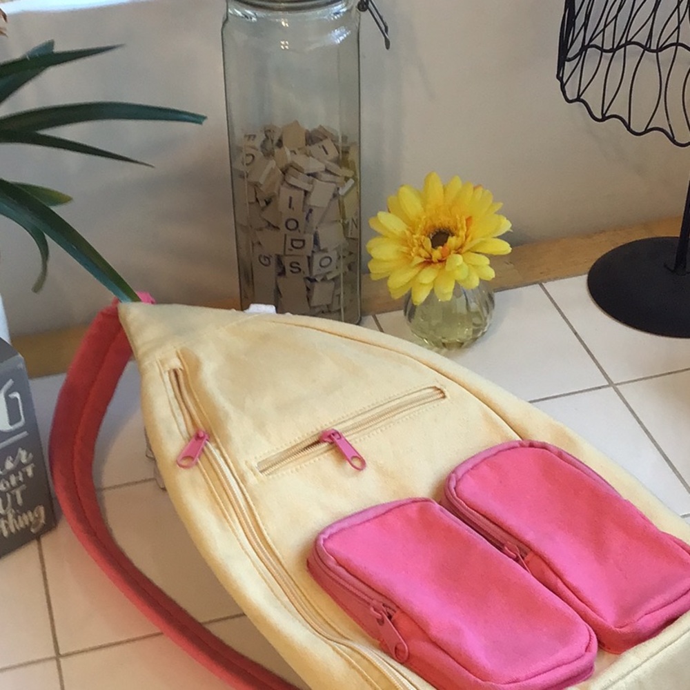 Pink/Yellow Roomy Sling Bag - Picture 3 of 7